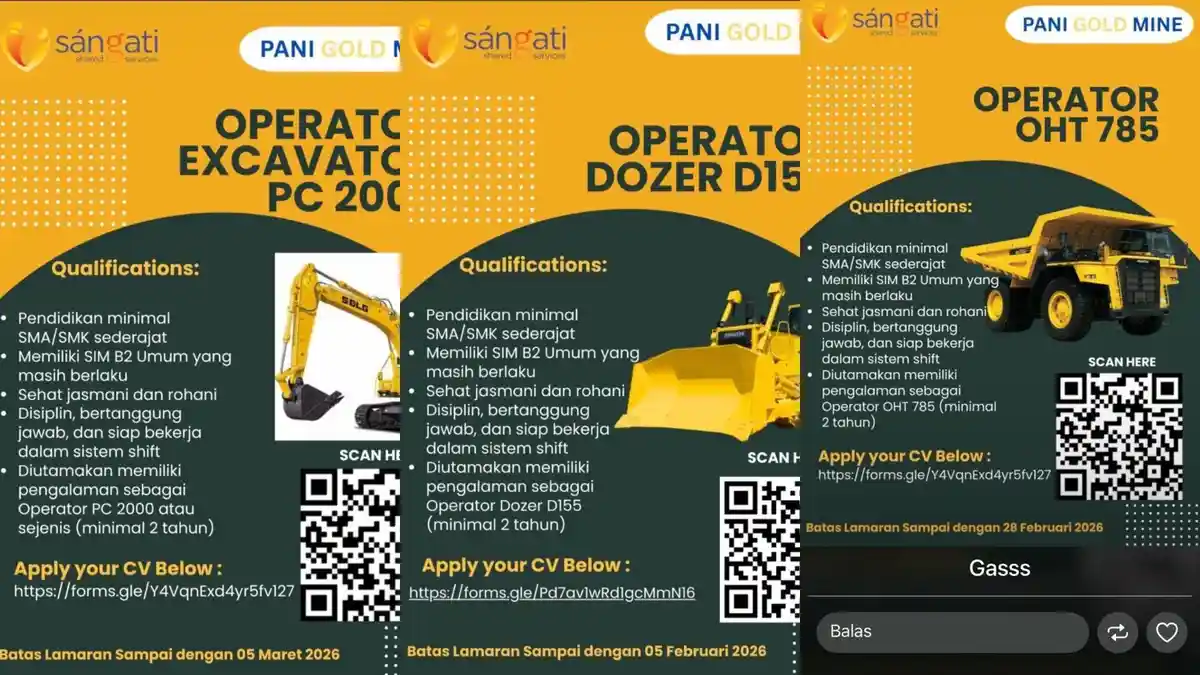 Peluang Emas di Tambang Gorontalo: Pani Gold Mine Buka Lowongan Hingga Februari 2026, Prioritaskan Lulusan SMA